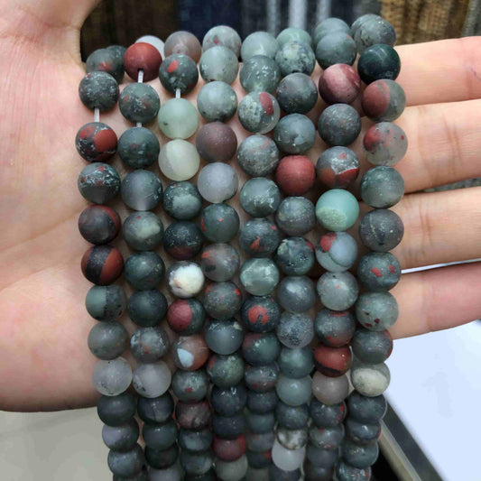 Round Matte Beads Crystal/Quartz/Jasper/Agate 4mm 6mm 8mm 10mm