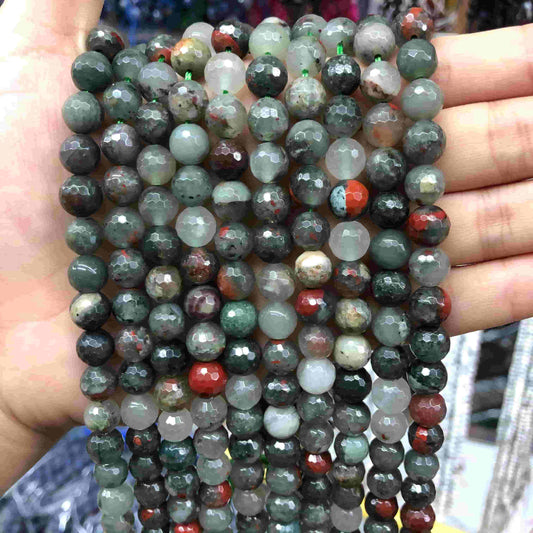 Round Faceted Beads Crystal/Quartz/Jasper/Agate 6mm 8mm 10mm