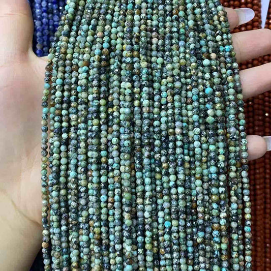 Tiny Round Faceted Beads Gemstone/Quartz/Jasper/Agate 2mm 3mm 4mm