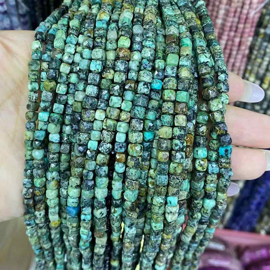 Square Faceted Beads 4-5MM Gemstone/Quartz/Jasper/Agate