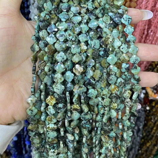 Leaf Clover Beads 8mm Quartz/Jasper/Agate/Crystal