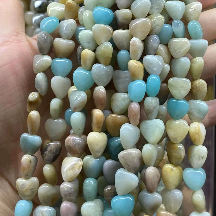Heart Shape Amazonite Beads