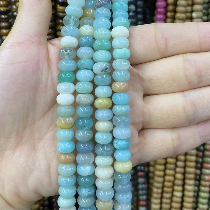 Smooth Rondelle Amazonite Beads