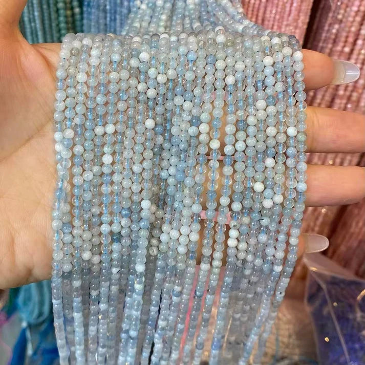 Aquamarine Tiny Smooth Round Beads 2mm 3mm 4mm