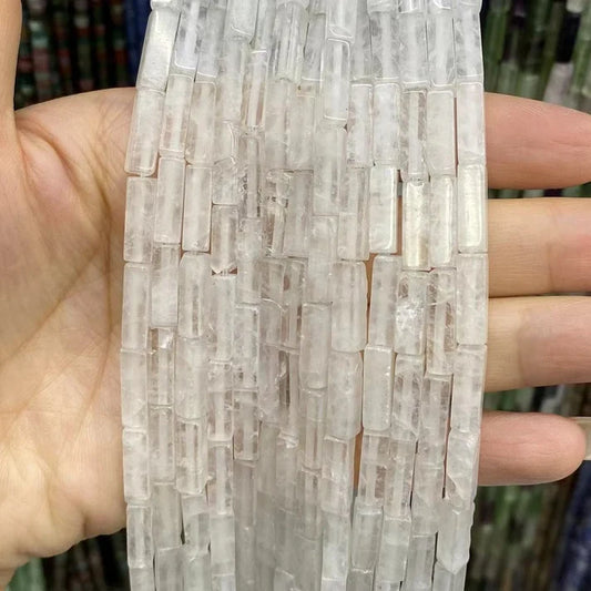 Tube Shape Clear Quartz Beads
