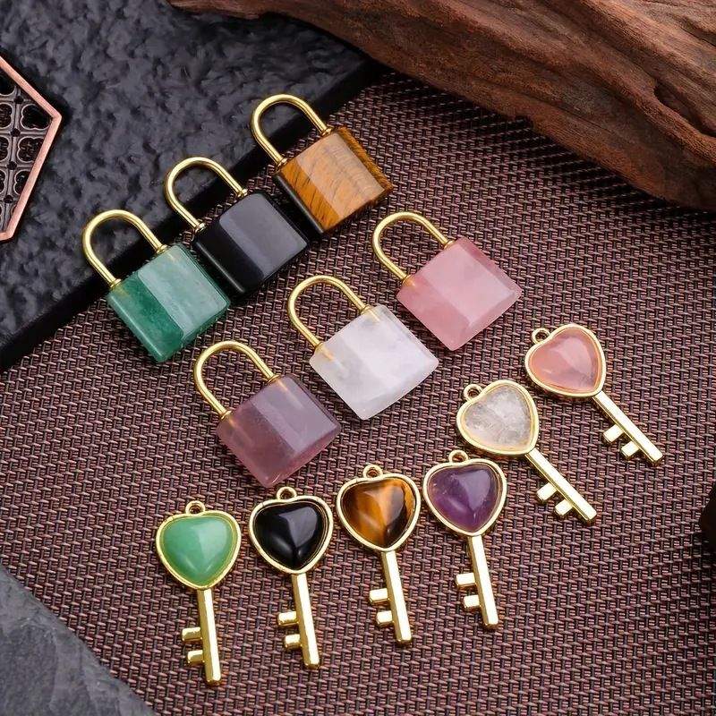Healing Crystal Lover Keychains Set