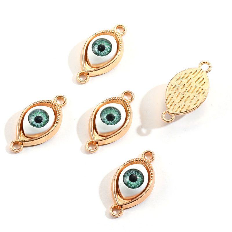 1PCS Green Color Evil Eyes Connector 15x30mm