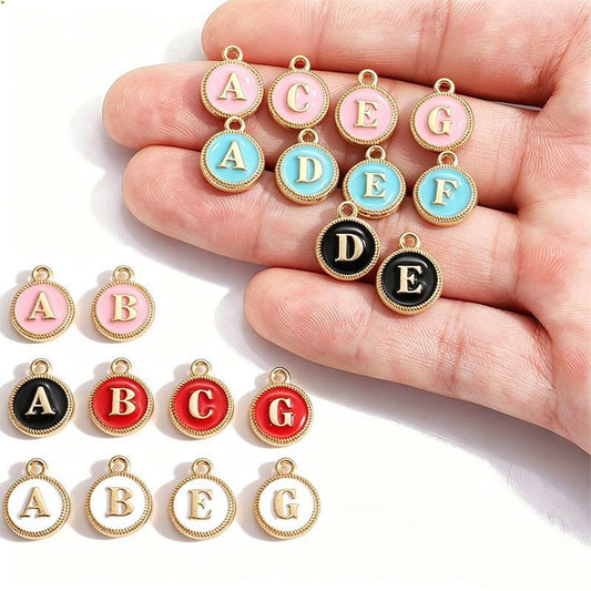 Colorful Alphabet Set Jewelry Making Findings Charm 12x15mm
