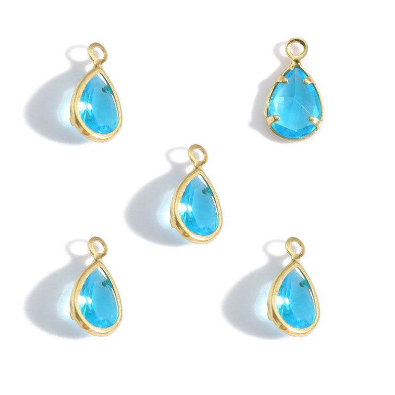 20PCS Multi Color Crystal Teardrop Charm For Jewelry Making
