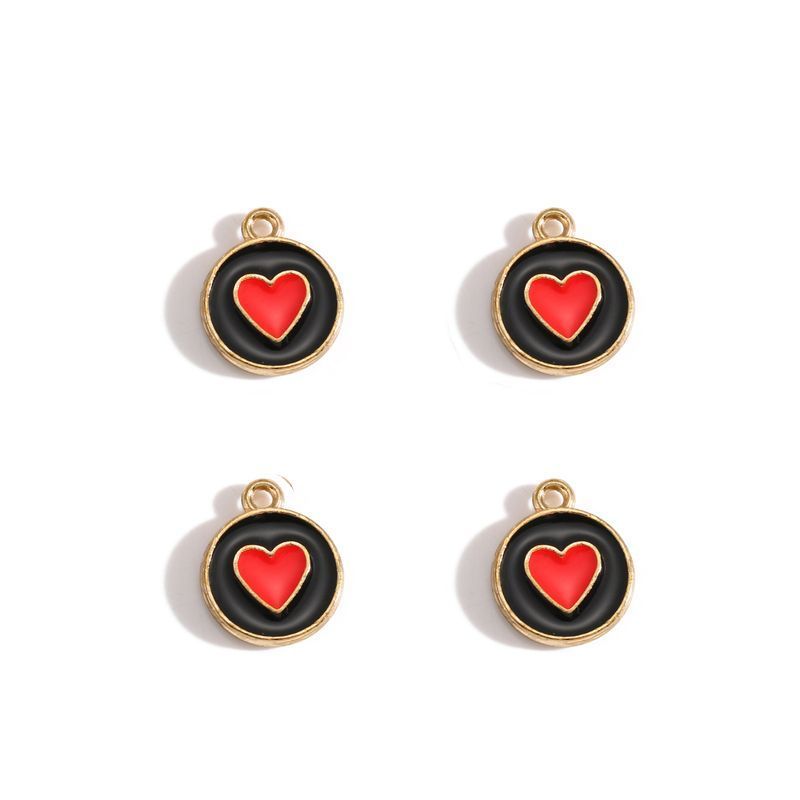 5PCS Colorful Hearts Design Jewelry Making Findings Charm 12x12mm