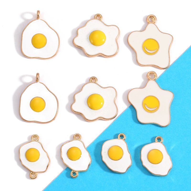 5PCS Fried Egg Design Jewelry Making Findings Charm