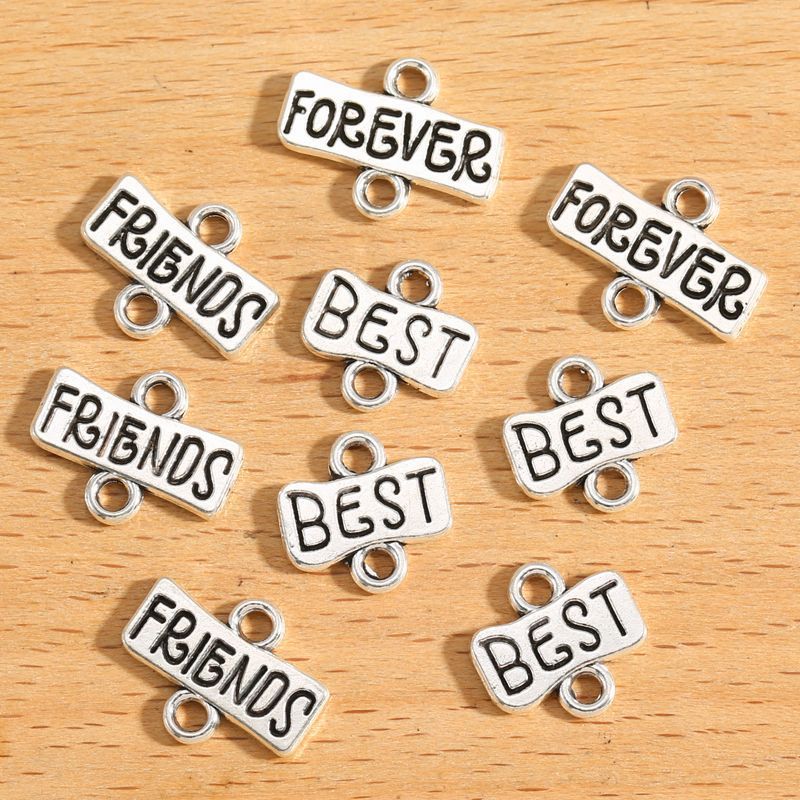 10PCS Friendship Theme Jewelry Making Findings Connector 13x17mm