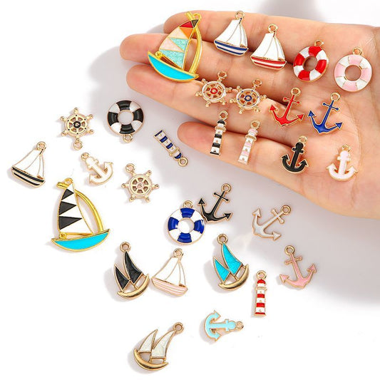 5PCS Nautical Collection Charm For Jewelry Making Findings