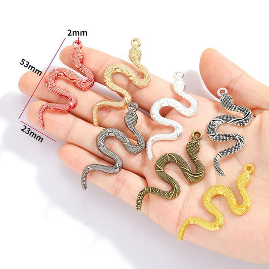 3PCS Snake Charm for Jewelry Making Findings 23x53mm