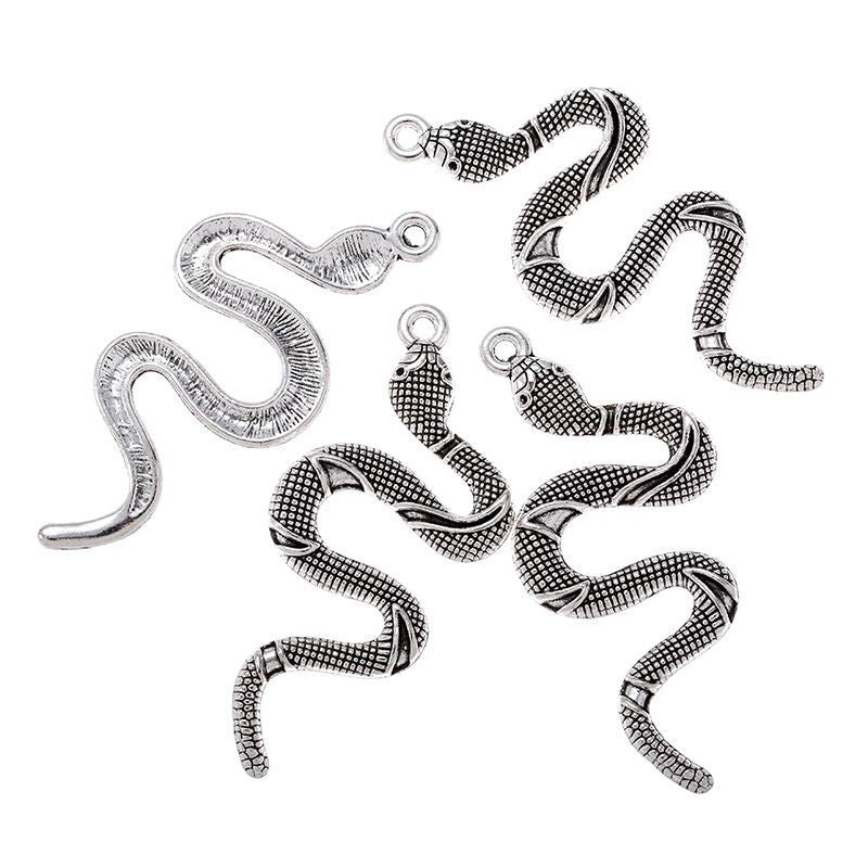 3PCS Snake Charm for Jewelry Making Findings 23x53mm