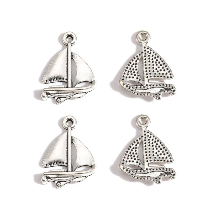 10PCS Sailboat Charm for Jewelry Making Findings 18x23mm