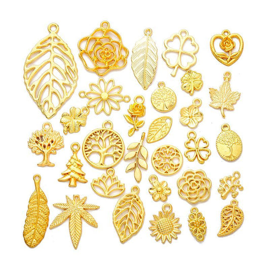 Multi Style Leaf & Flower Charm for Jewelry Making Findings