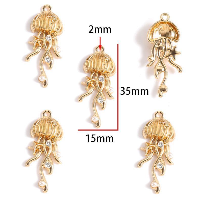 5PCS Colorful Sea Life Charms For Jewelry Making Findings