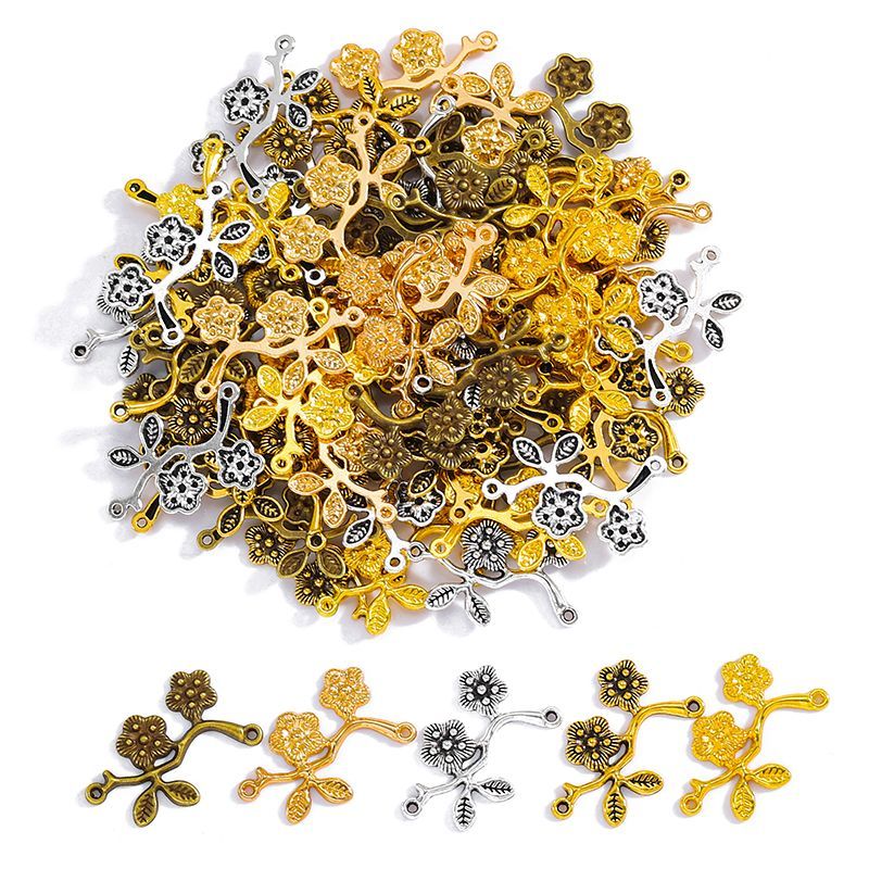 10PCS Plum Blossom Connector for Jewelry Making Findings 18x31mm