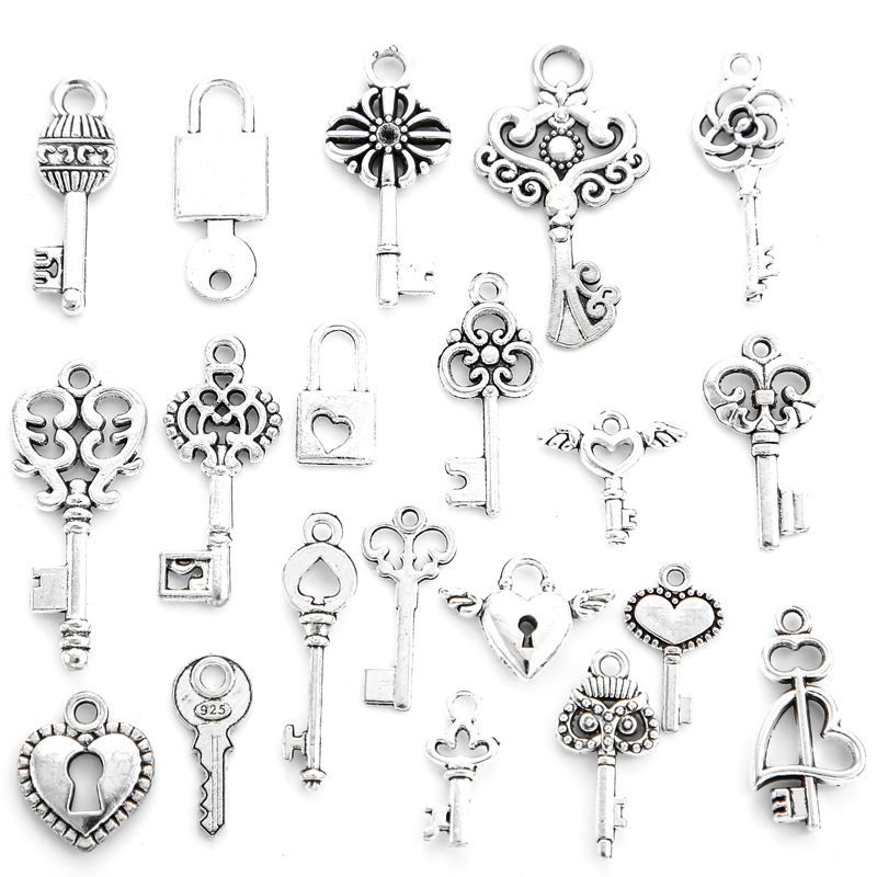 20PCS Keychain Set Charm for Jewelry Making Findings