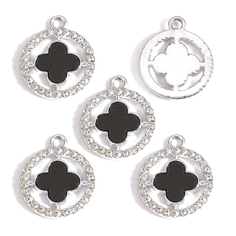 5PCS CZ Clover Collection Charm for Jewelry Making Findings 17x17mm