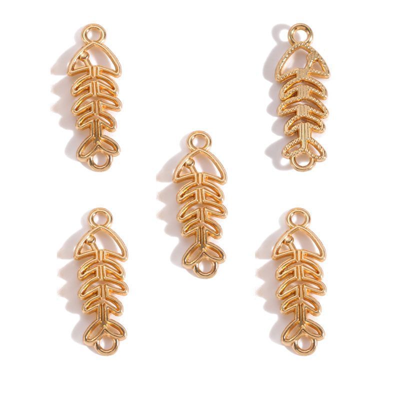 5PCS Fish Bone Charm for Jewelry Making Findings 11x30mm