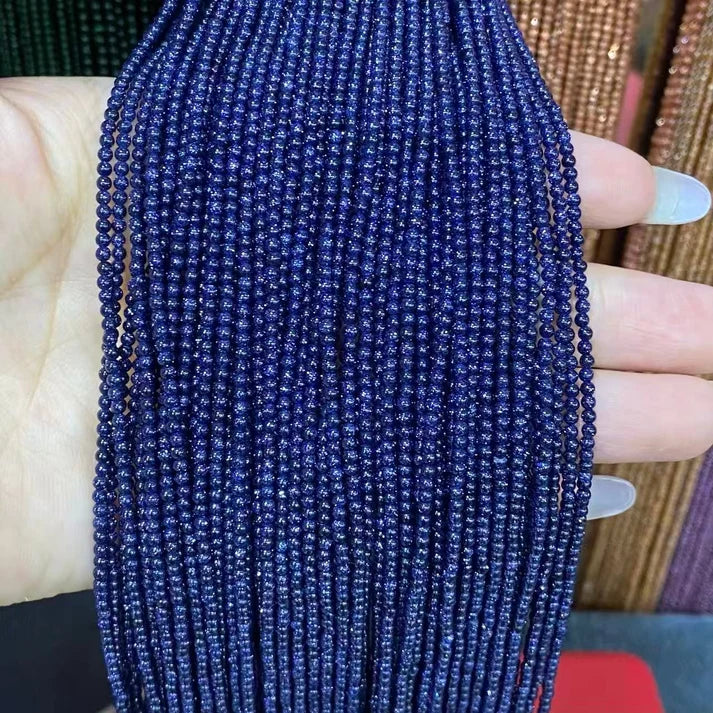 Blue Sands Stone Tiny Smooth Round Beads 2mm 3mm 4mm