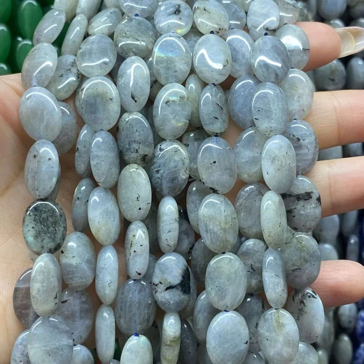 Oval Shape Labradorite Beads