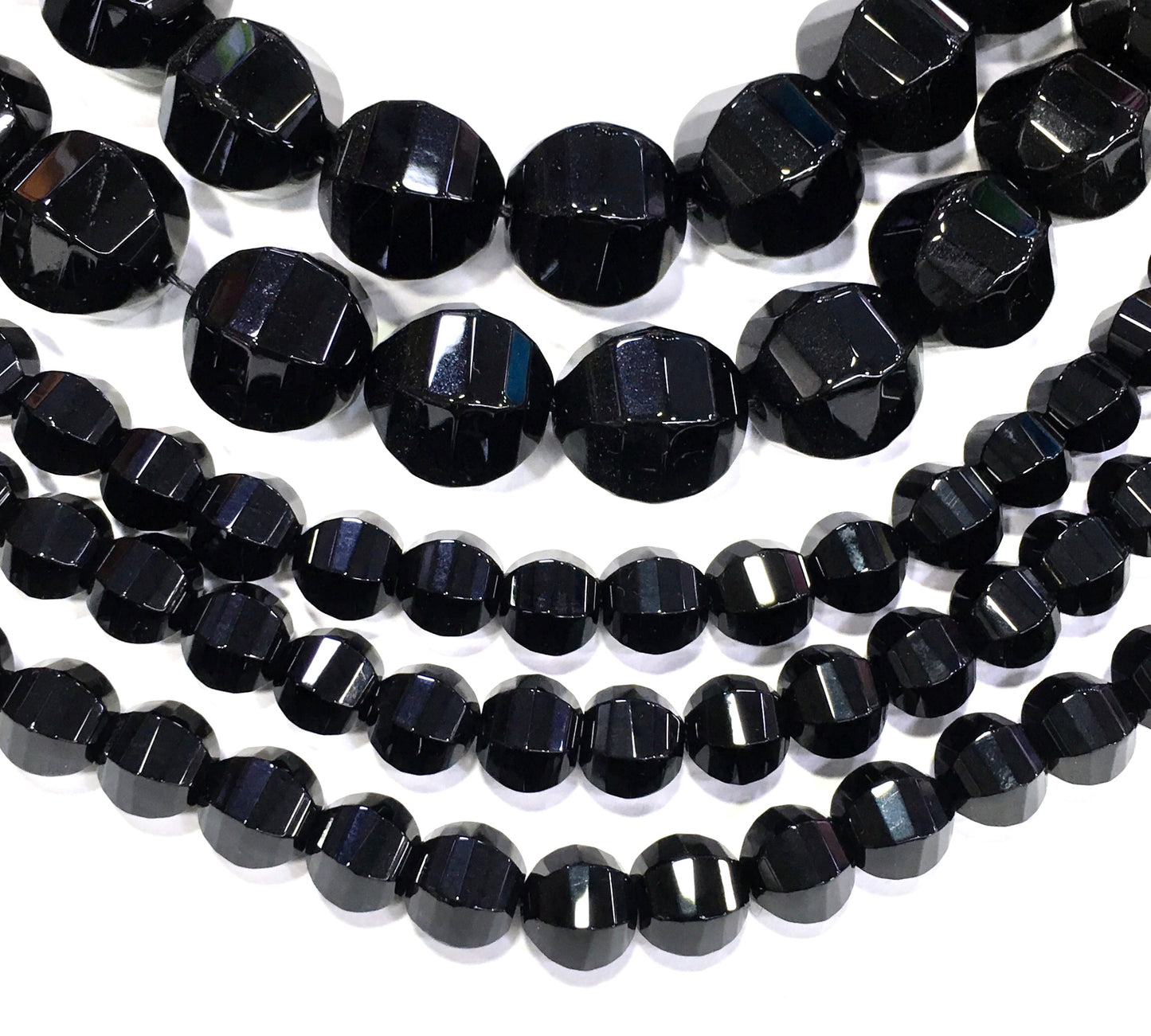 Lantern Shape Black Onyx Beads