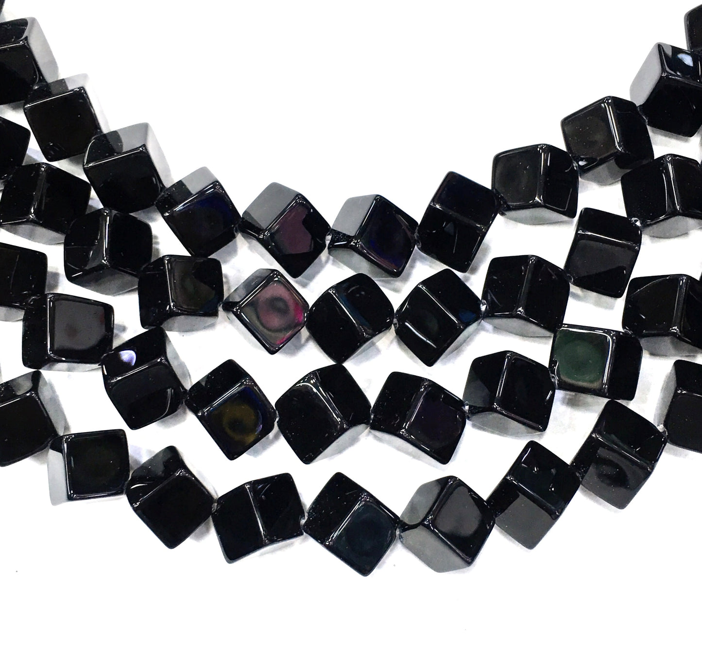 Cube Shape Black Onyx Beads