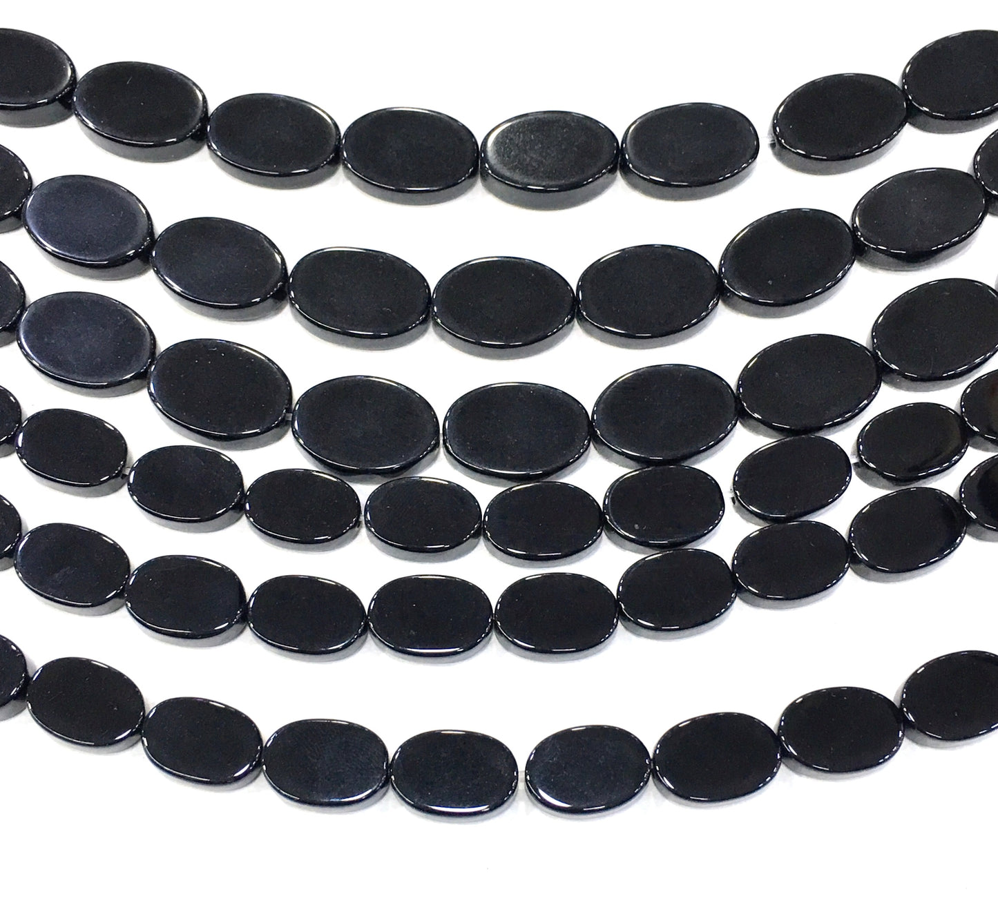 Oval Black Onyx Beads