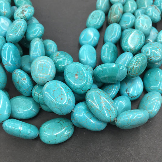 Oval Shape Turquoise Beads