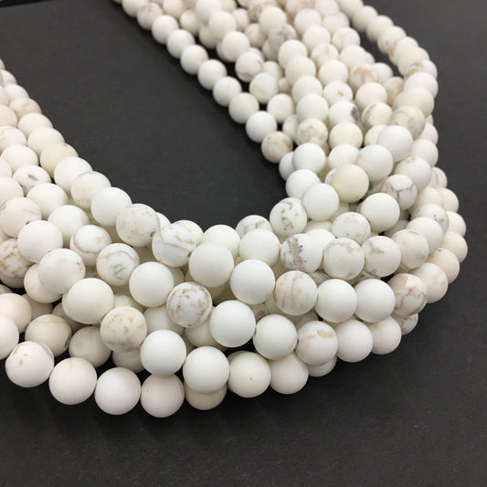 Round White Turquoise Beads