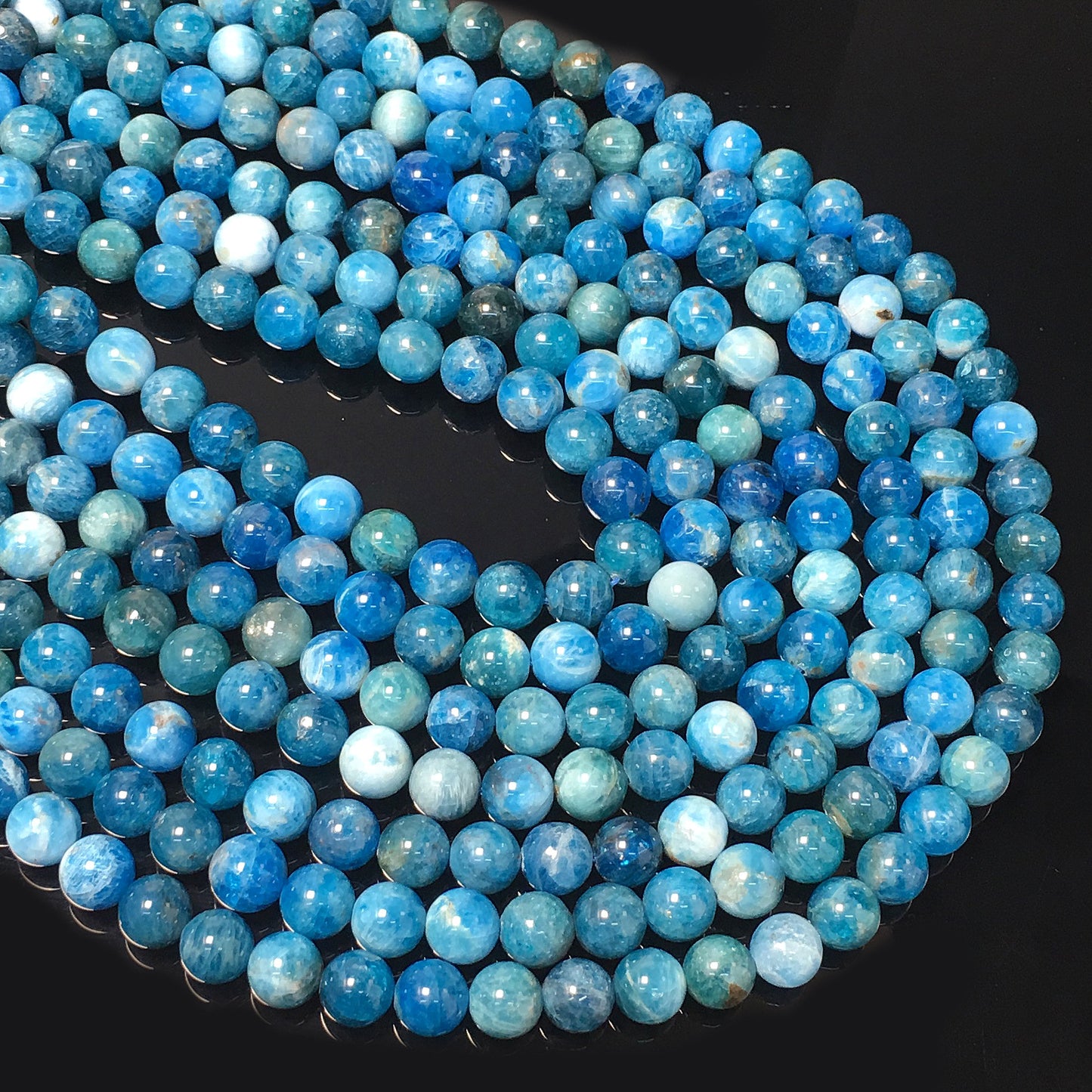 Higher Quality Blue Apatite Round Beads