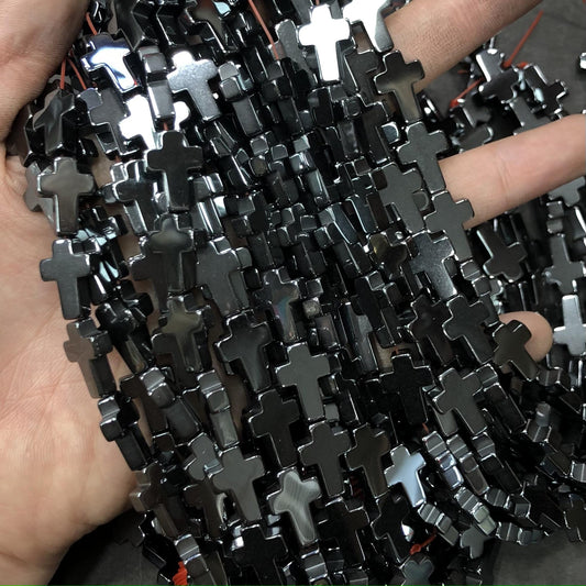 Cross Shape Hematite Beads