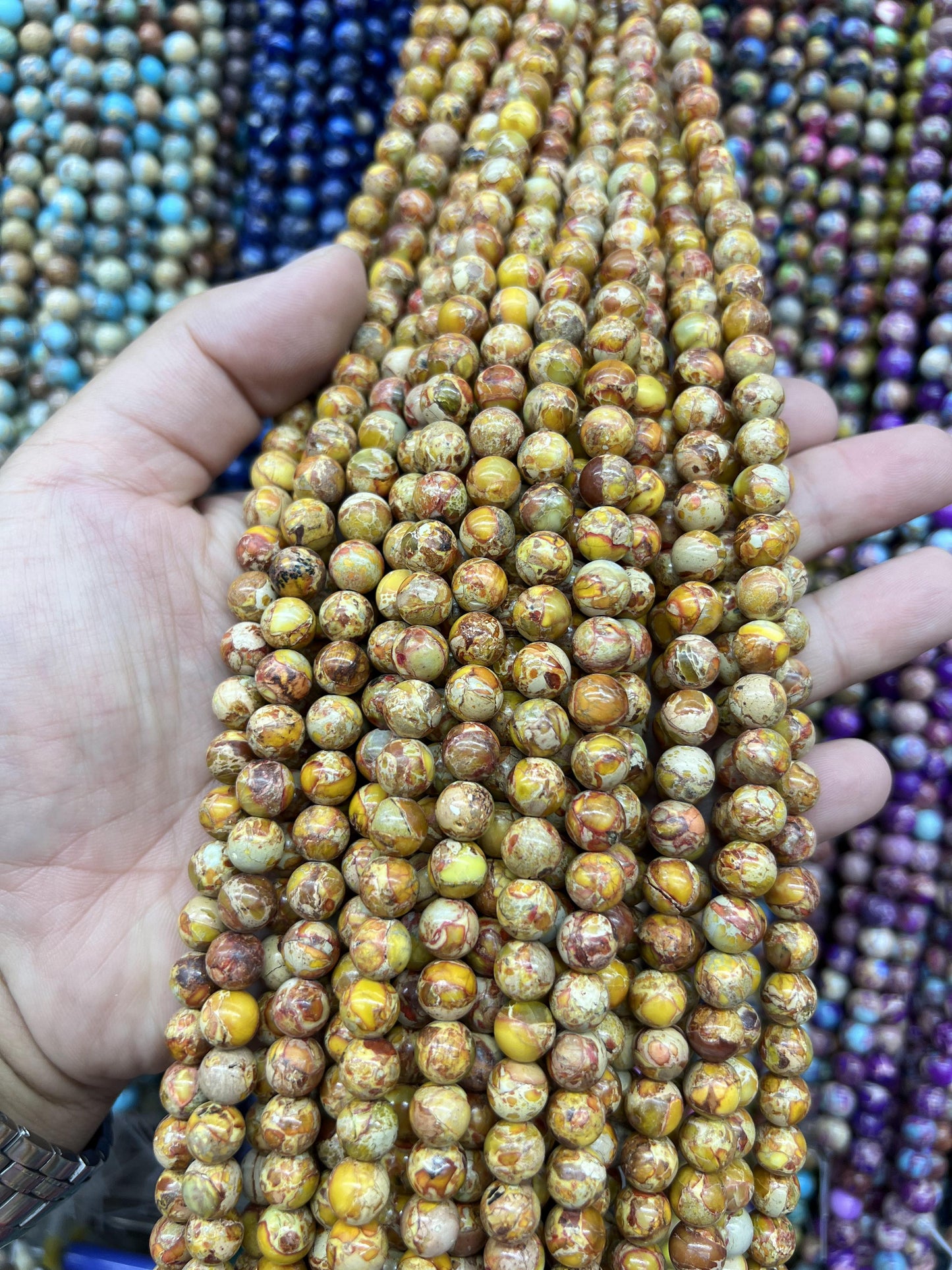 Sea Sediment Imperial Jasper Loose Beads Free Shiping