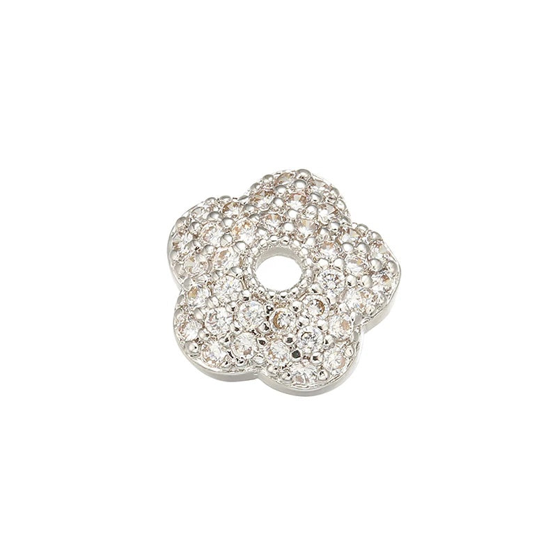 1PCS Brass Cubic Zirconia Exquisite Bead Cap