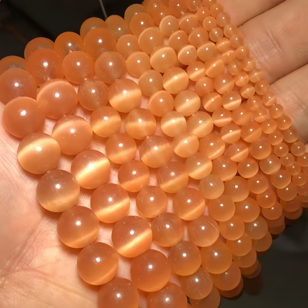Champagne Cat's Eye Beads Round Beads