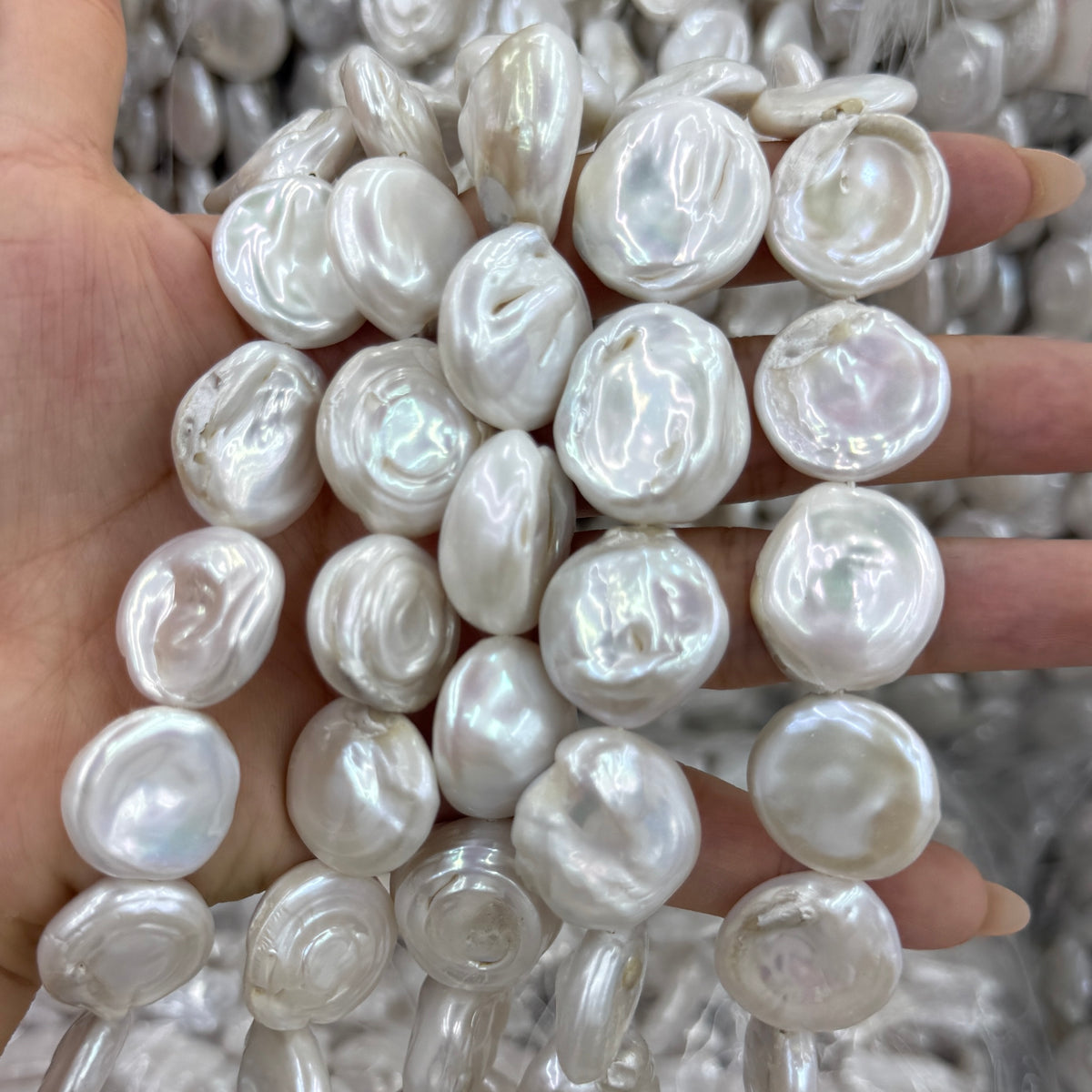 Coin Baroque Freshwater Pearl Beads Strand