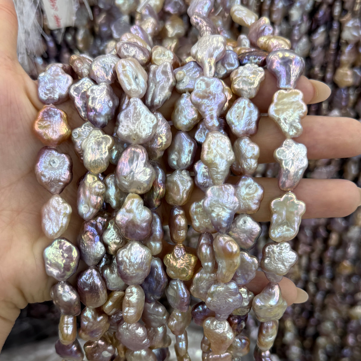Natural Purple Baroque Pearl Beads Star Shape Beads