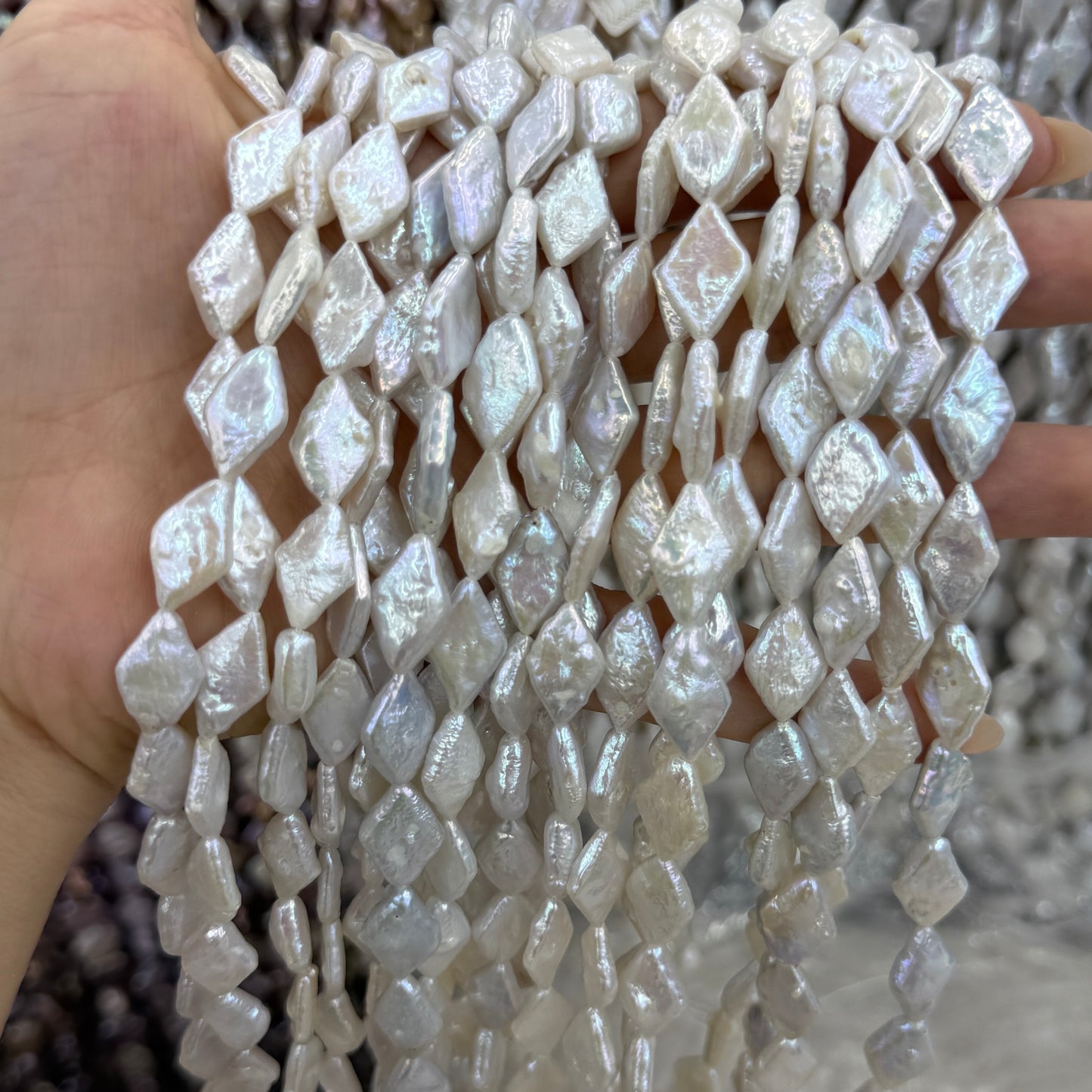 Baroque Pearl Diamond Beads (10*15mm)