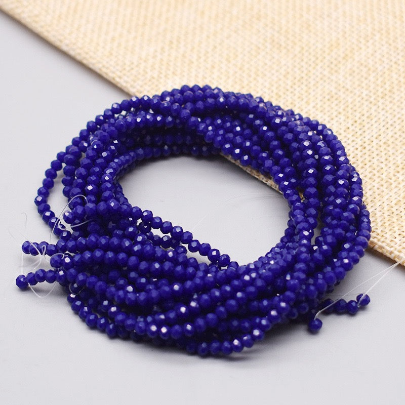 10 Strands Rondelle Faceted Crystal Beads Round Glass Beads