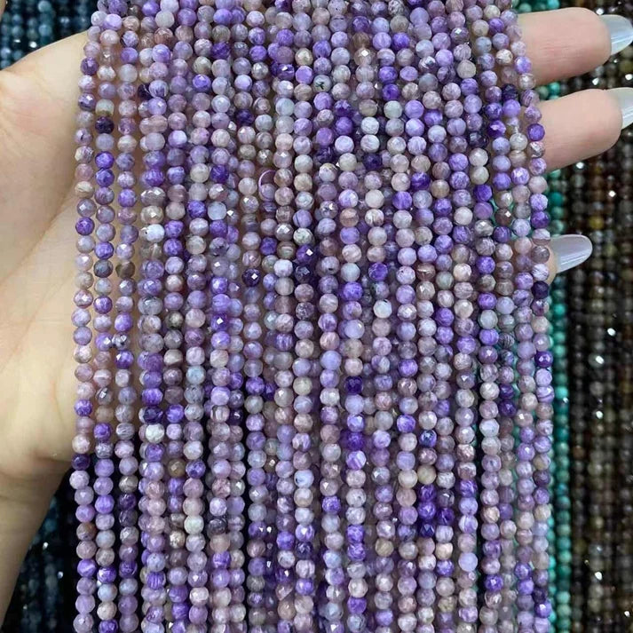Charoite Tiny Faceted Round Beads 2mm 3mm 4mm