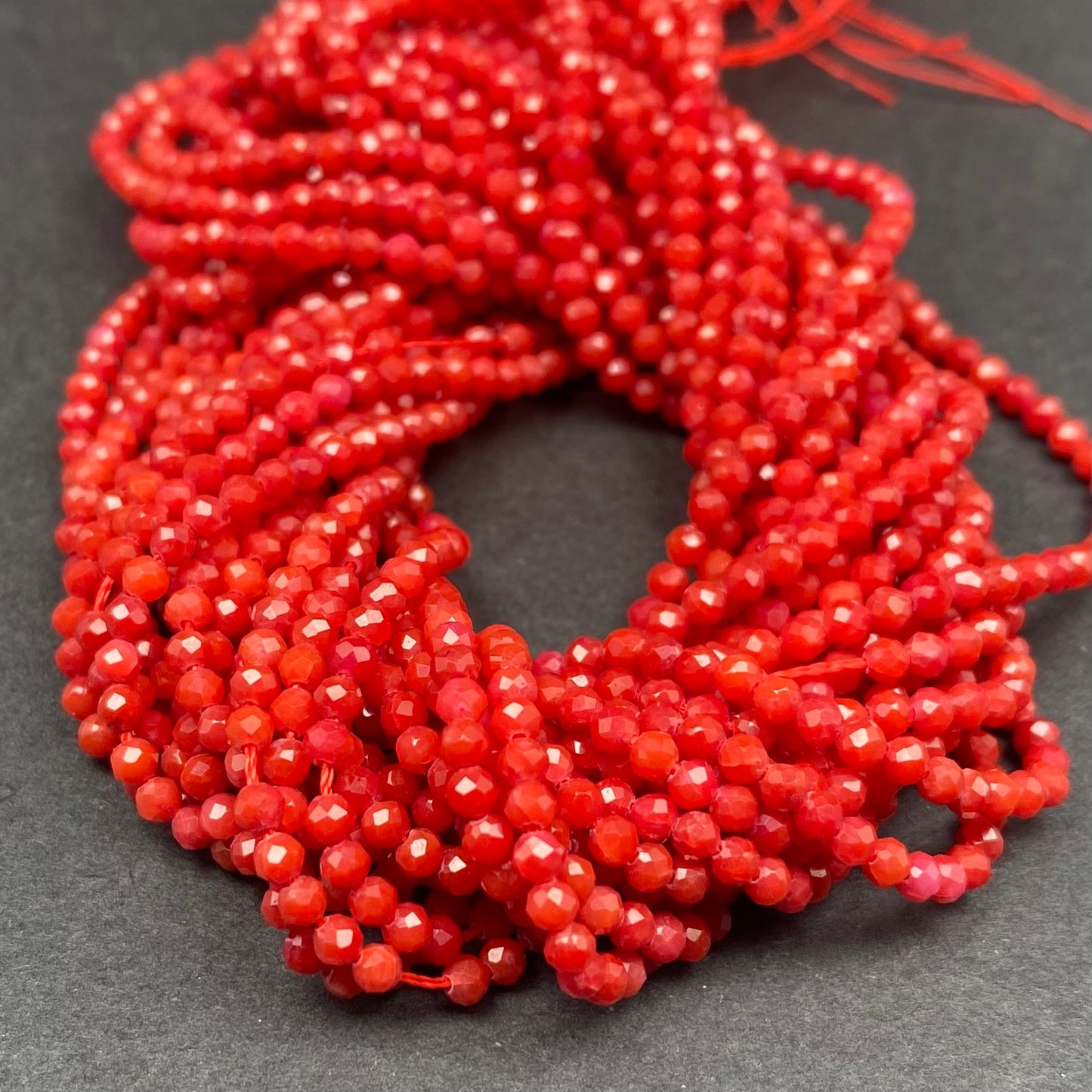 Facted Round Coral Beads