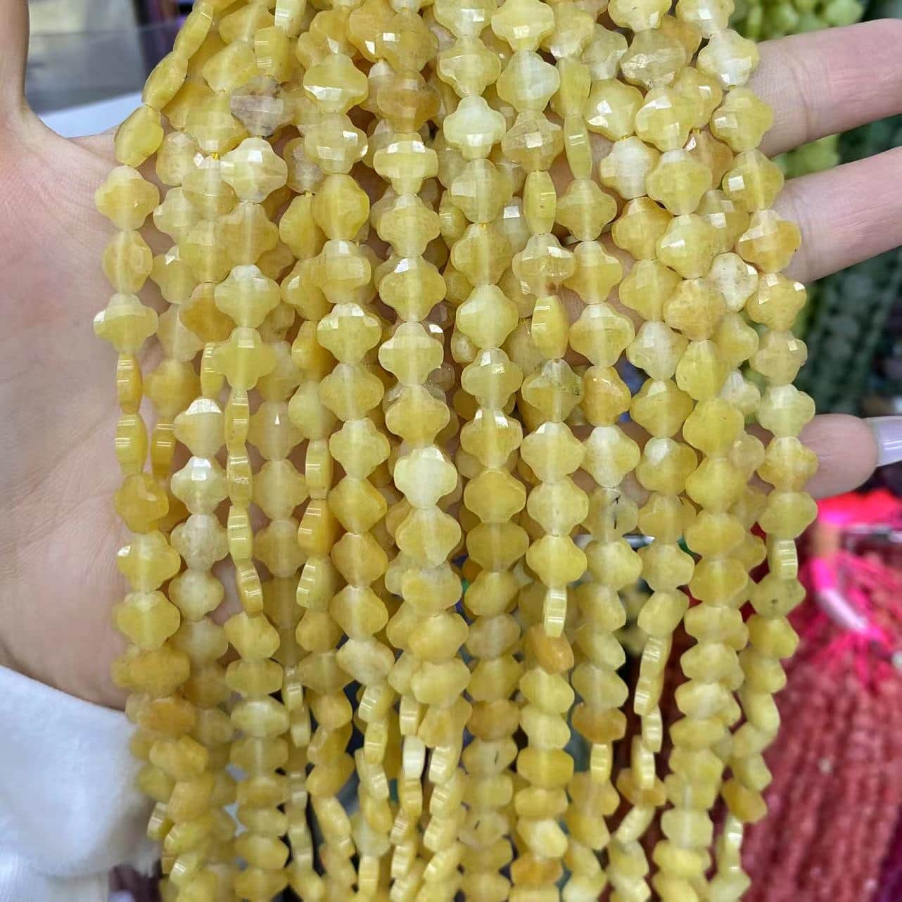 Leaf Clover Beads 8mm Quartz/Jasper/Agate/Crystal