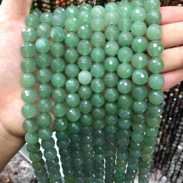Faceted Round Aventurine Beads