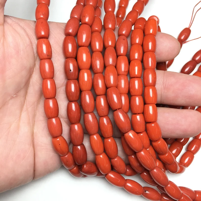 Rice Shape Coral Beads