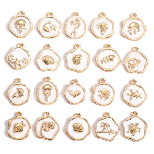 Assorted Ocean Design Charms for Jewelry Making