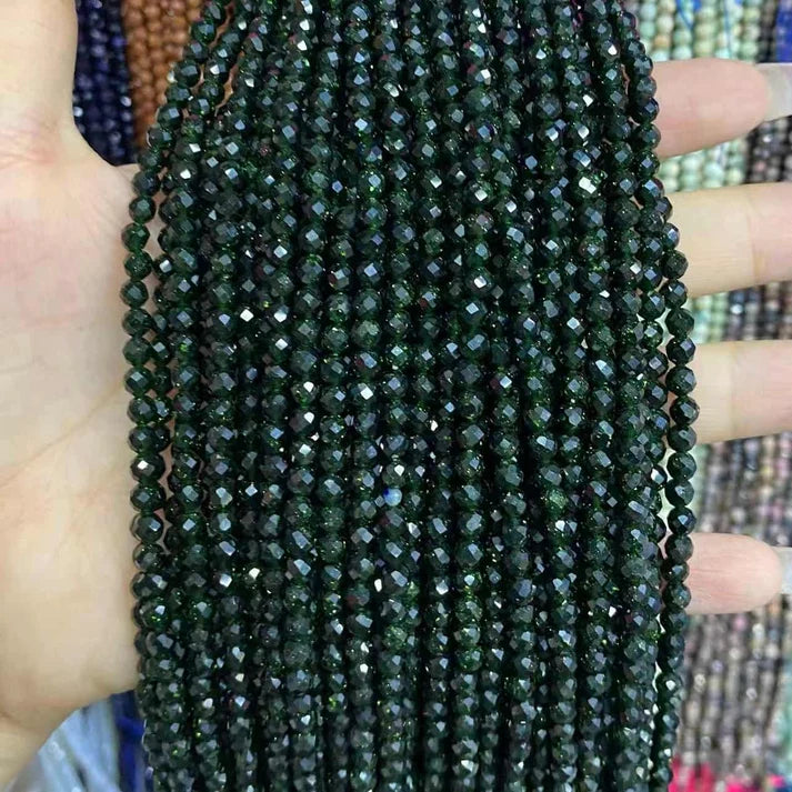 2mm 3mm 4mm Faceted Round Sandstone Beads