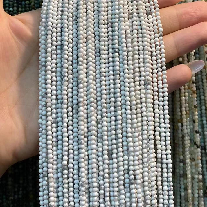 Howlite Tiny Smooth Round Beads 2mm 3mm 4mm